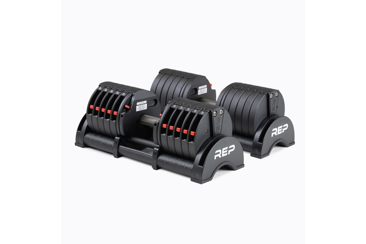 Adjustable dumbbells with a balanced training handle