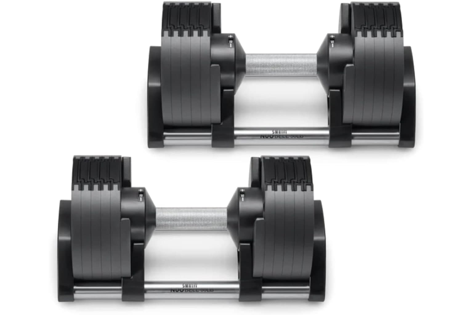 Knurled steel adjustable dumbbells