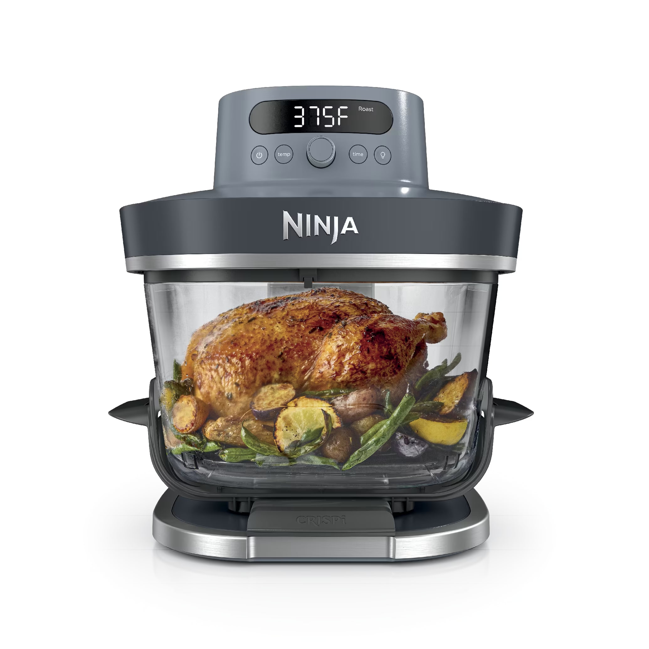 Ninja Crispi Pro AS101CY glass countertop air fryer in Cyberspace blue with glass containers