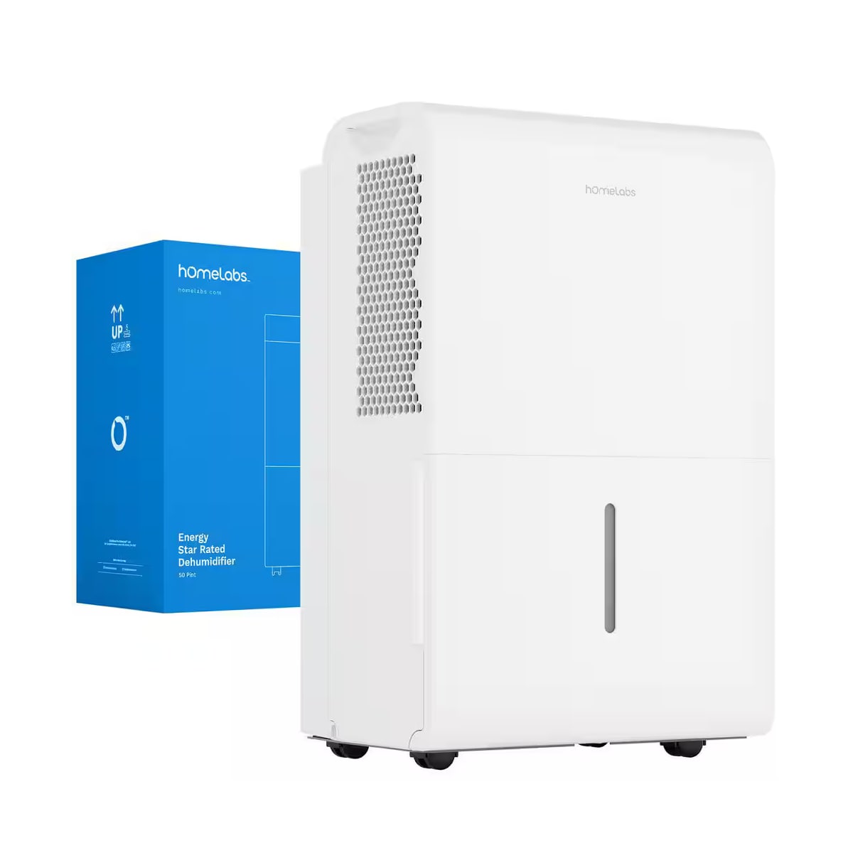 hOmeLabs 7,000 sq ft Wi-Fi 50 pint dehumidifier in white