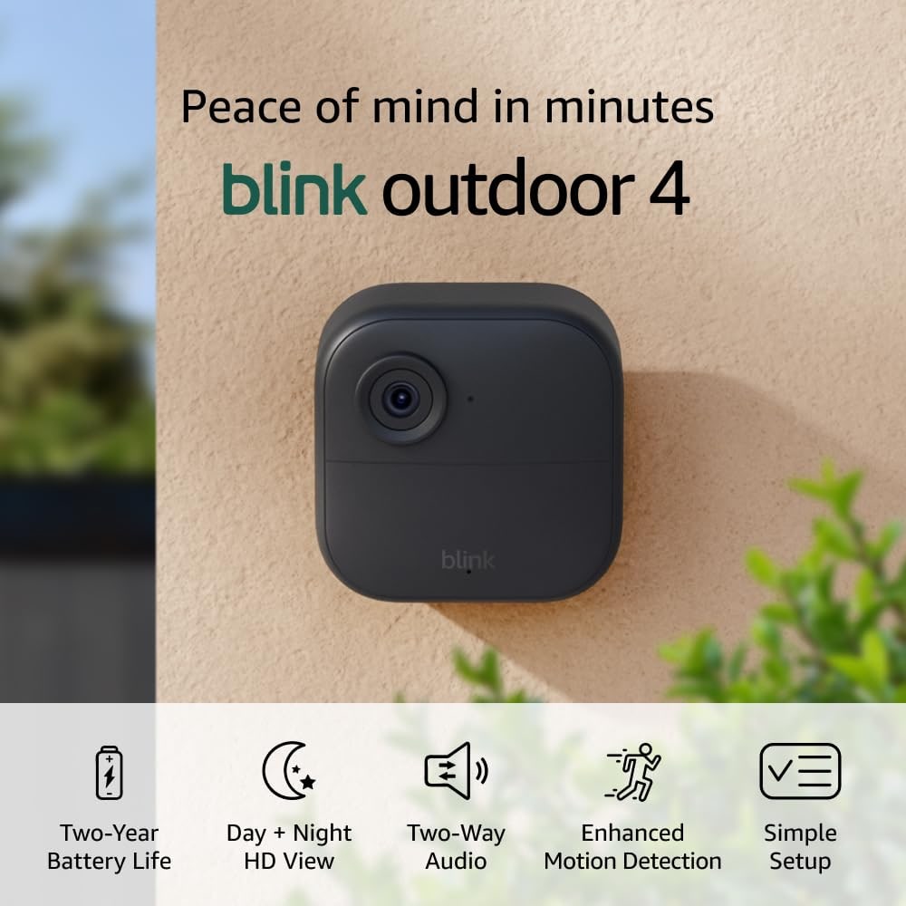 Blink Outdoor 4 wireless security camera mounted outdoors
